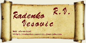Radenko Vesović vizit kartica